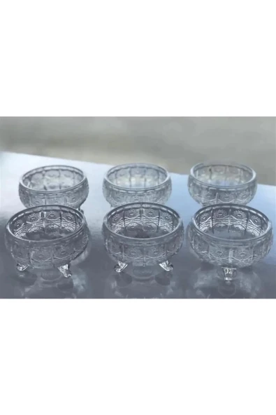 Rayan Cam Ayaklı Kase 6'lı Kristal Görünüm - 2