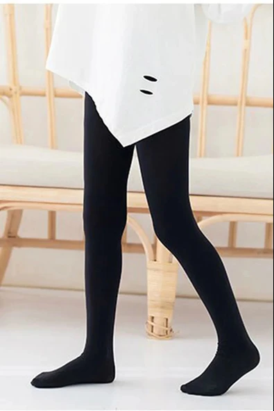 6 Adet Opak Külotlu Çocuk Çorabı 40 Denye Siyah - 2