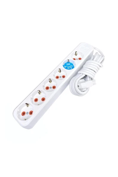 Asel 6'lı Topraklı Grup Priz 5mt