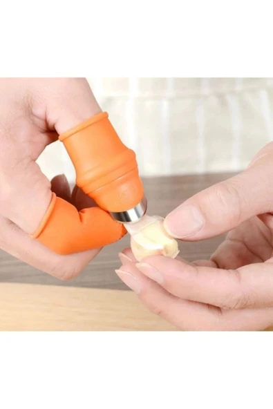Pratik Baş Parmak Koruyucu Eldiven Sebze Meyve Soyucu Kesme Ayıklayıcı Silikon Aparat - 7