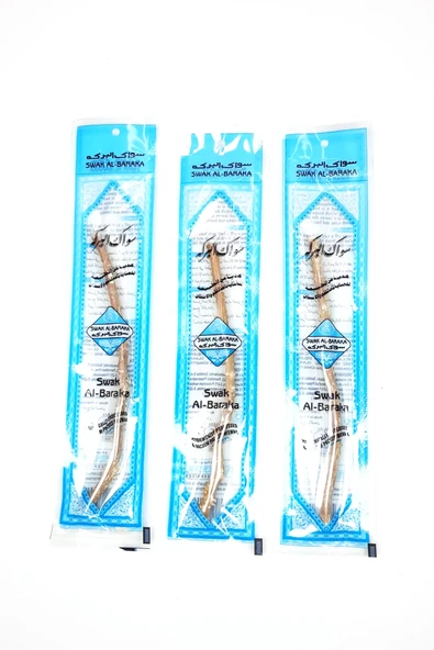 3 Adet Taze Doğal Diş Fırçası Misvak Vakumlu Paket 15 Cm Orta Boy