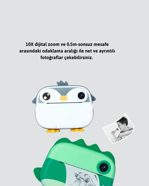 64GB TF Kart Destekli Çoklu Dil Seçeneği Sunan Anında Baskı Kamera - 5