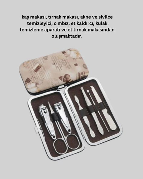 Dayanıklı Çelik Aletlerden Oluşan Kişisel Bakım Seti - Resim 4