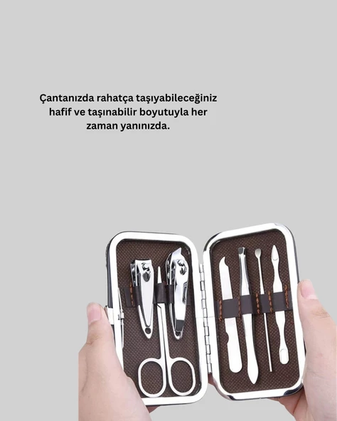 Paslanmaz Çelik Kişisel Bakım Seti – 7 Parça - Resim 2