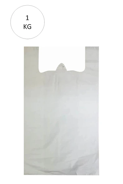 Beyaz Atlet Poşet Büyük Boy 32x57 Cm Takriben 72 Adet 1 Kg