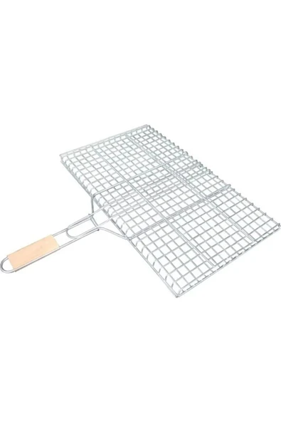 Ahşap Saplı Mangal Izgarası Galvanizli Paslanmaz Kafes Demir 32 X 42 Cm - 2