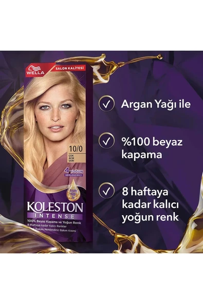 Koleston Intense Saç Boyası 10/0 Çok Açık Sarı - Salon Kalitesi - 7