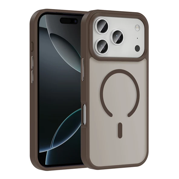 iPhone 17 Pro Max Kılıf Kablosuz Şarj Özellikli Mat Arka Yüzey Sio Kapak - Resim 12