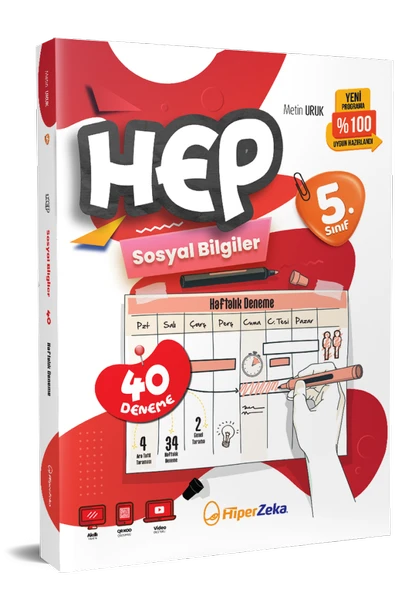 HİPER ZEKA 5. Sınıf Haftalık Hep Sosyal Bilgiler 40 Deneme ürün görseli