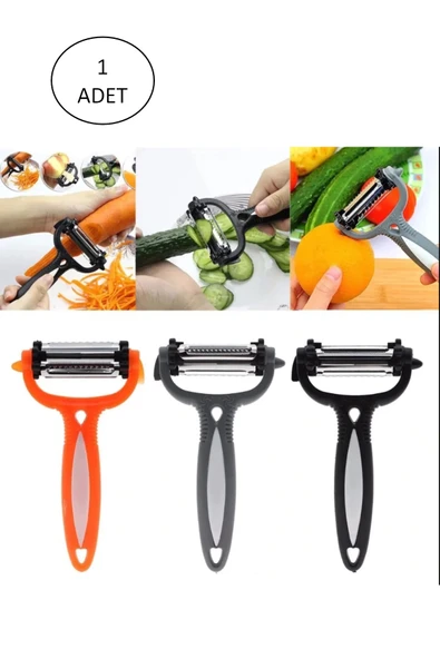 Renkli Saplı 3 Başlı Çelik Soyacak - Soyucu - 2