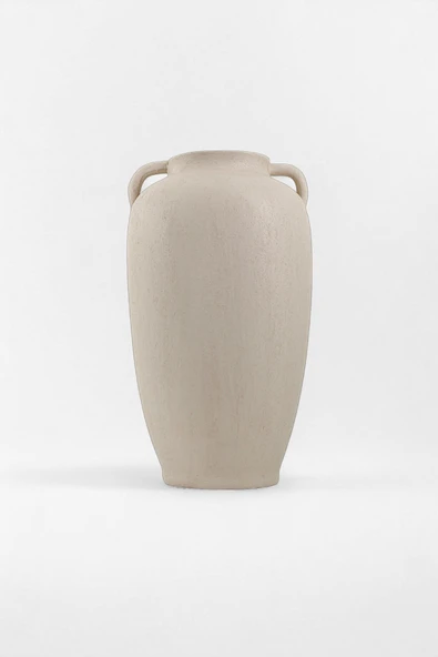 Noa Bohem Dokulu Oval Seramik Küp Vazo (16x29 cm) ürün görseli 1