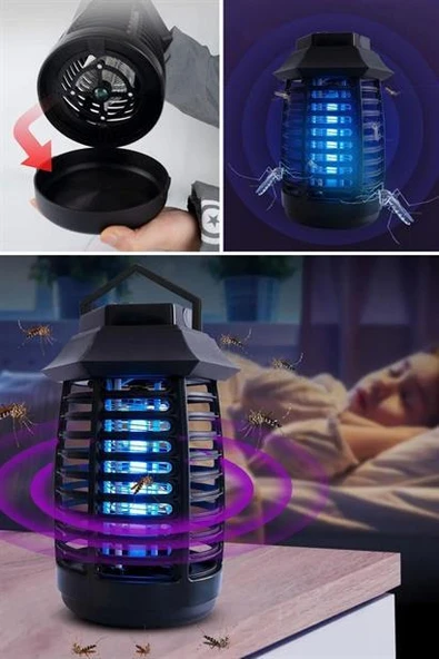 2W UV Mor Işıklı Sineksavar Lamba - Asma Saplı Sessiz Elektrikli Sinek Kovucu - Resim 8