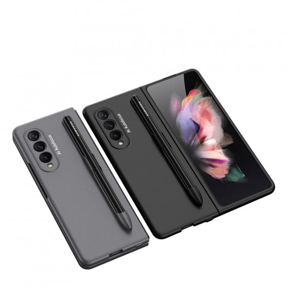 KNY Samsung Galaxy Z Fold 3 Kılıf Kalem Koymalı Espen Kapak Siyah - 5