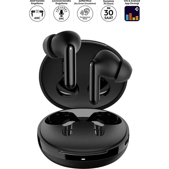 Spigen Audio SA-TW S10 Anc Kablosuz Tws Kulaklık Siyah ASD07886 - 1