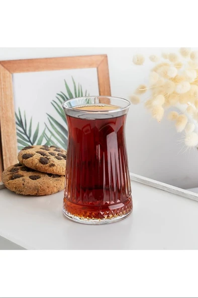 Elegance Desenli Cam Çay Bardağı Seti 150 Ml 6'lı Royaleks-81310