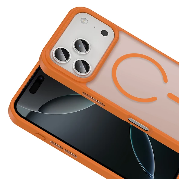 iPhone 17 Pro Max Kılıf Kablosuz Şarj Özellikli Mat Arka Yüzey Sio Kapak - Resim 9