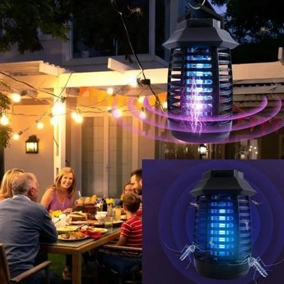 2W UV Mor Işıklı Sineksavar Lamba - Asma Saplı Sessiz Elektrikli Sinek Kovucu - Resim 4