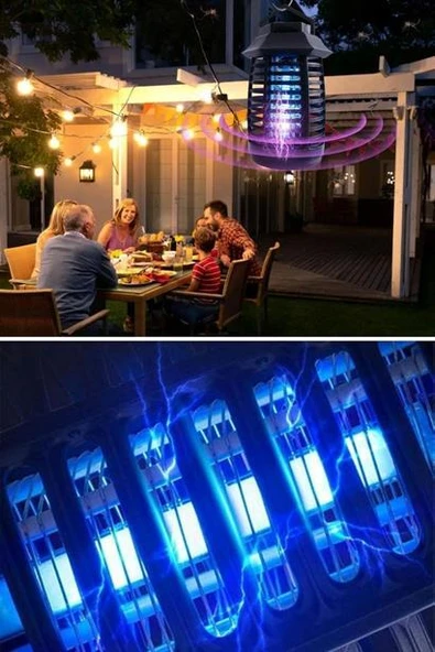 2W UV Mor Işıklı Sineksavar Lamba - Asma Saplı Sessiz Elektrikli Sinek Kovucu - Resim 9