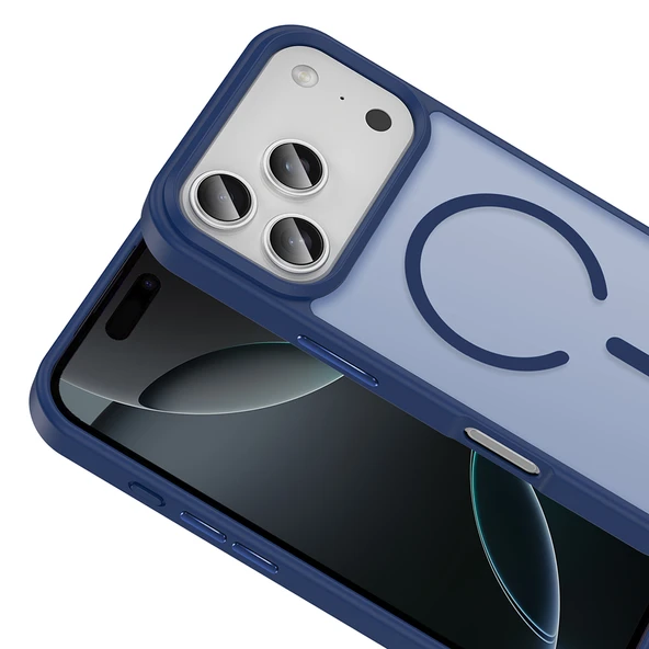 iPhone 17 Pro Max Kılıf Kablosuz Şarj Özellikli Mat Arka Yüzey Sio Kapak - Resim 7