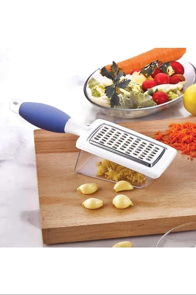 Hazneli Rende Saplı Çift Yönlü Sarımsak Peynir Meyve Sebze El Rendesi Royaleks Fr-166