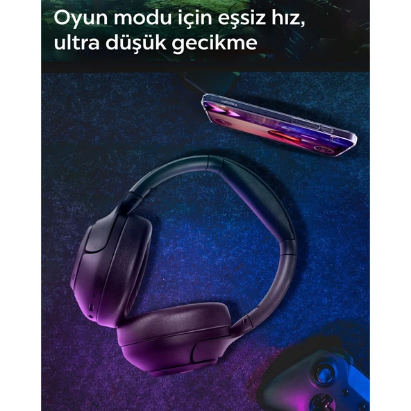 Spigen Audio SA-HP P10 Anc Kablosuz Kulaküstü Kulaklık Siyah ASD09691 - 6