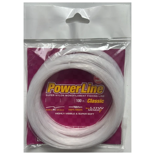 Powerline Classıc 100 mt Poşet Monofilament Misina Beyaz  0.80 mm 32 kg ürün görseli 1