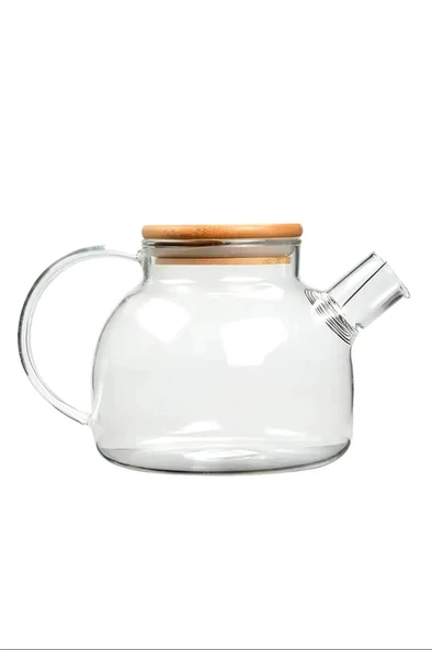 Bambu Kapaklı Borosilikat Cam Demlik 1000ml Royaleks-cm-2000