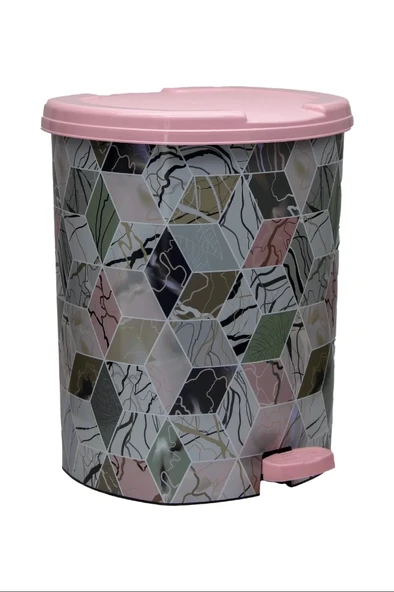 Asude 3 No Desenli Pedallı Çöp Kovası Royaleks-asd188