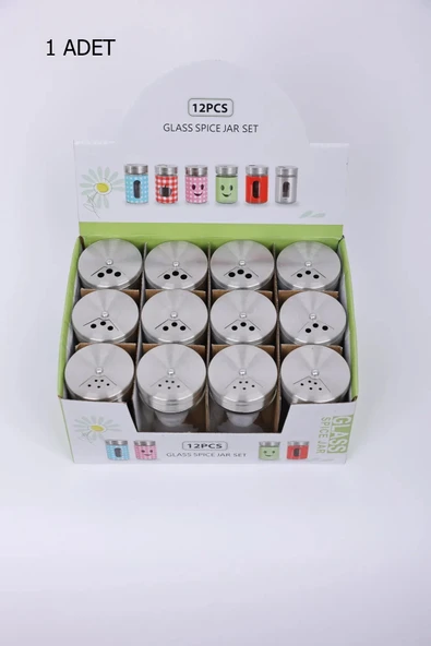 Cam Baharatlık Demir Kapaklı 1 Adet Royaleks-mtr-2203-06