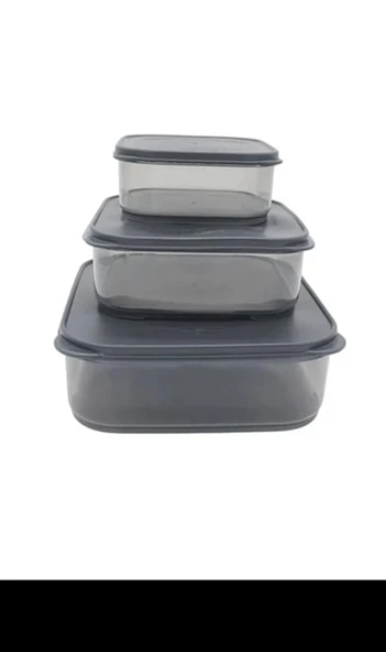 3'lü Yatay Füme Renk Saklama Kabı Royaleks-viv-ox258