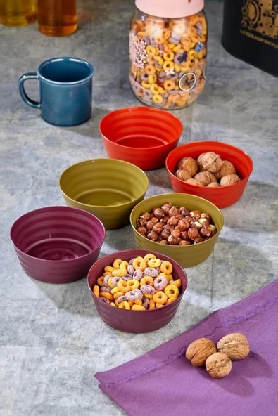 Plastik Çerezlik Sunumluk 6 Lı Kase Yonca Desen Royaleks-ht-001