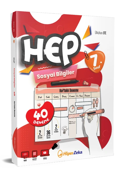 HİPER ZEKA 7. Sınıf Haftalık Hep Sosyal Bilgiler 40 Deneme 2026 ürün görseli