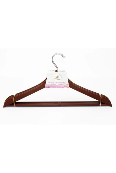 Ahşap Görünümlü Plastik Elbise Askısı 3 Lü Royaleks-ak439 - Resim 2