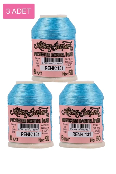 3 Adet Altınbaşak Oya Ve Dantel İpi 20 Gr - Royaleks - No: 131 ürün görseli