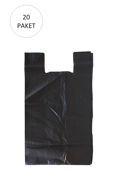 Siyah Hışır Atlet Poşet Mini Boy 22x31 Cm 20 Paket Takriben 10.000 Adet