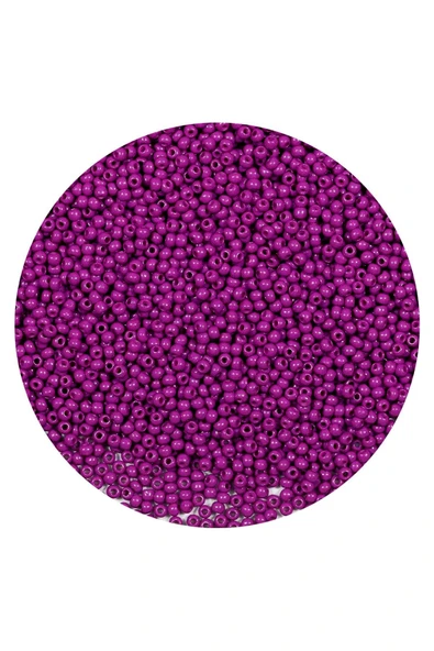 Fuşya Renk 4 Mm Yaklaşık 220 Adet/20 Gram Cam Boncuk Oya Yazma Bileklik Ve Kolye - 3