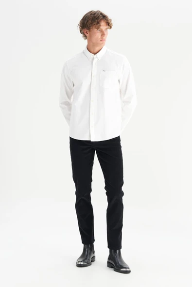 Erkek Tek Cepli Gömlek White White XL - Resim 3