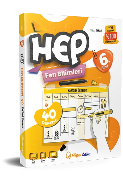 HİPER ZEKA 6. Sınıf Haftalık HEP Fen Bilimleri 40 Deneme 2026 ürün görseli