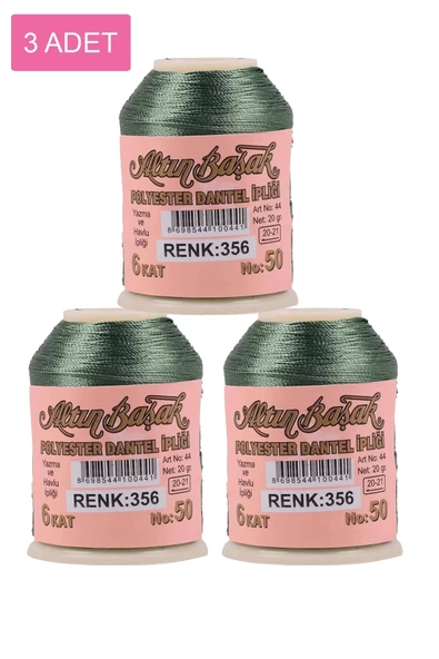 3 Adet Altınbaşak Oya Ve Dantel İpi 20 Gr - Royaleks - No: 356