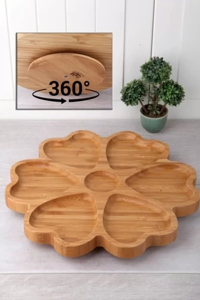 7 Bölmeli Döner Bambu Sunum Tabağı Royaleks-kds3030