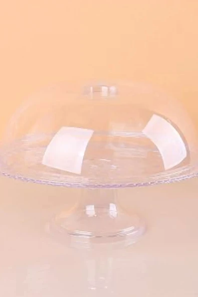 Ayaklı Kek Fanusu Şeffaf Füme Royaleks-82932 ürün görseli