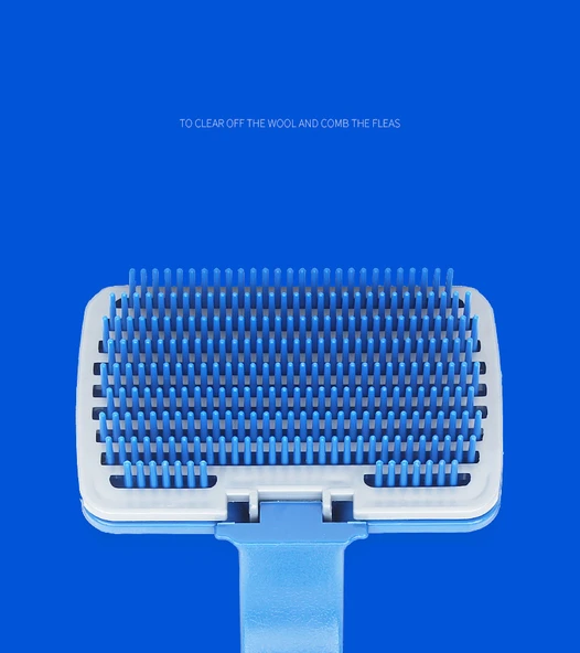 Düğmeli Kendini Temizleyen Fırça - Evcil Hayvan Tüy Tarağı - Resim 5
