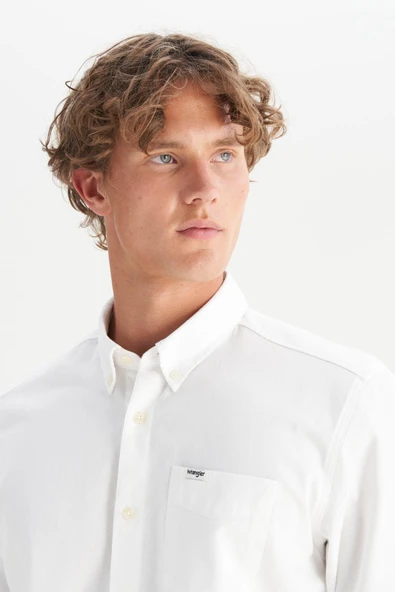 Erkek Tek Cepli Gömlek White White XL - Resim 5