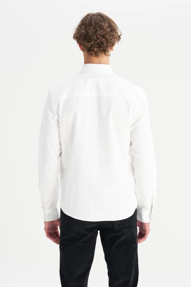 Erkek Tek Cepli Gömlek White White XL - Resim 2