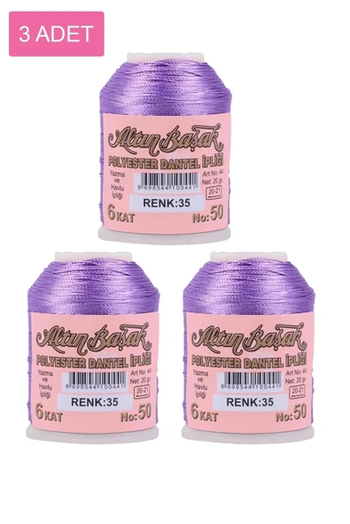 3 Adet Altınbaşak Oya Ve Dantel İpi 20 Gr - Royaleks - No: 035