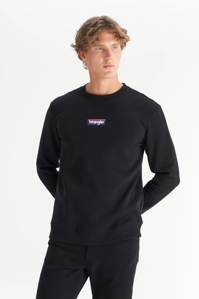 Erkek Mid Logo Sweatshirt Black Black L - Resim 4