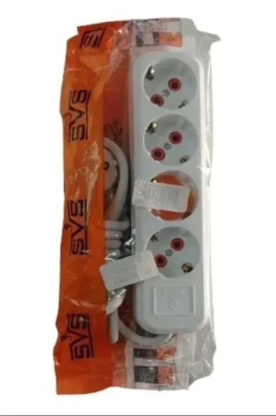 4'lü Topraklı Grup Priz 2 Metre Kablolu Royaleks-ast 402