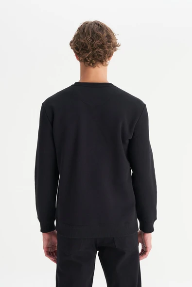 Erkek Mid Logo Sweatshirt Black Black L - Resim 2