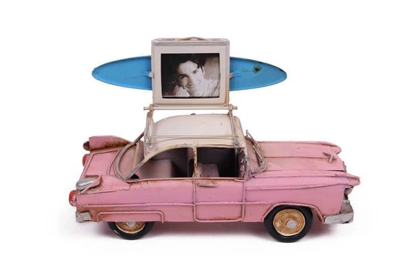 Dekoratif Metal Araba Çerçeveli Vintage Biblo Hediyelik - Resim 3