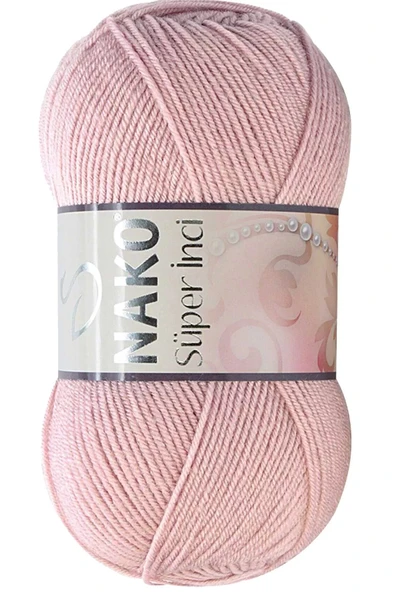 1 Adet Süper İnci El Örgü İpi 100 Gr Pembemsi Pudra 10275 ürün görseli 1